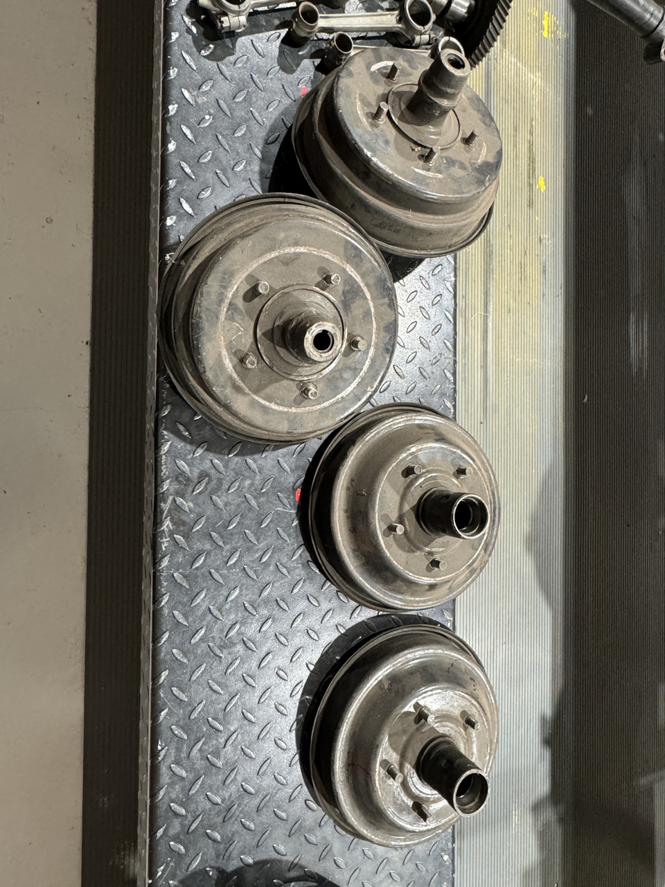 Two front, two rear, full brake assembly. Original 1928 Steel drums. Fully functional.