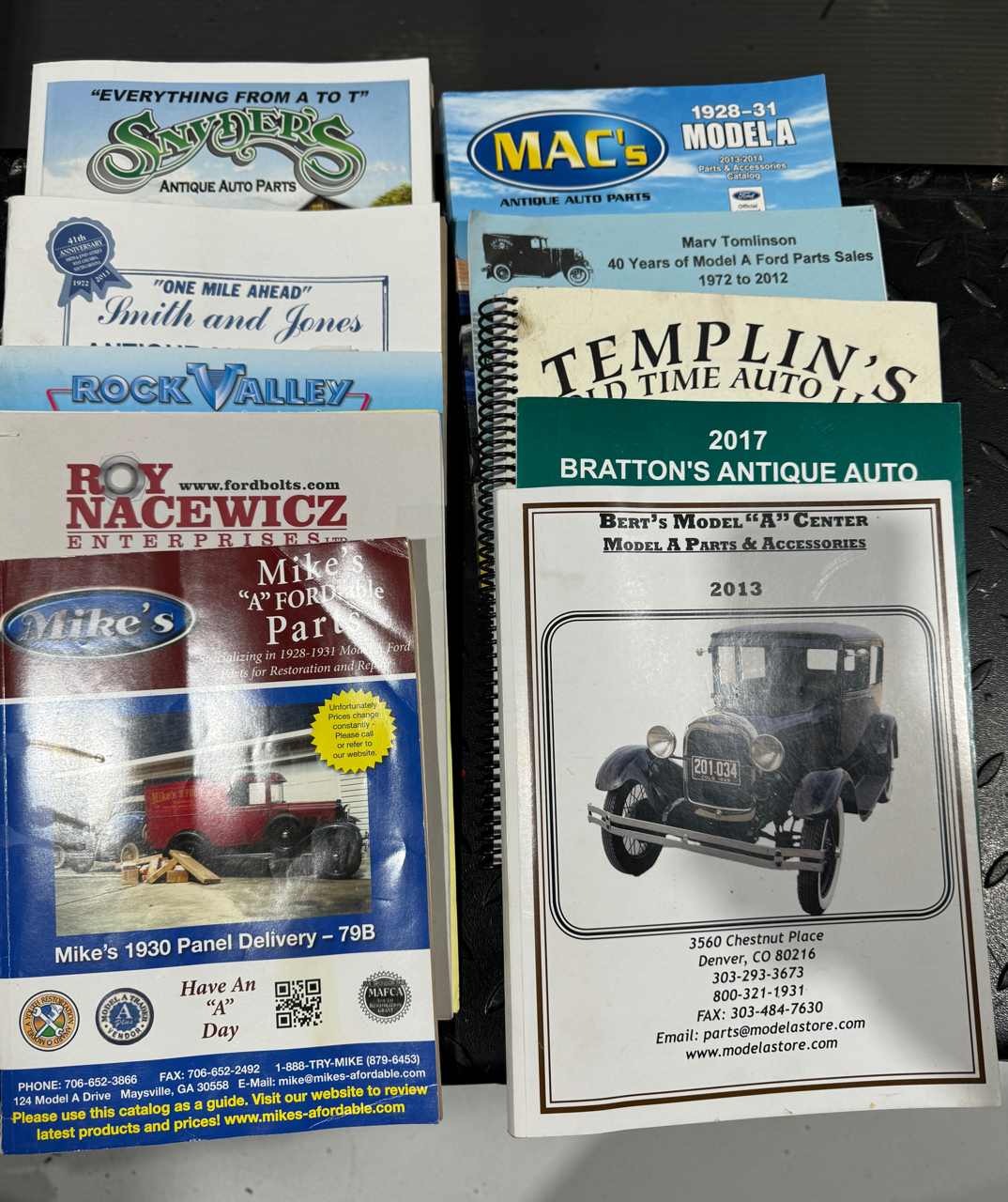 Parts catalogs. Great for reference even if they are not in business anymore